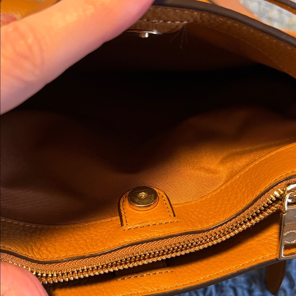 Coach Pebbled Leather Shoulder Bag in Tan - Picture 9 of 11
